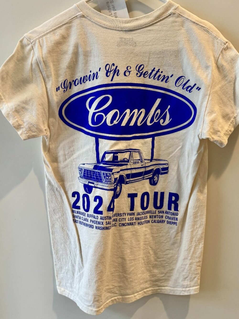 official Luke Combs "Growin' Up & Gettin' Old" 2024 Tour T-Shirt.
